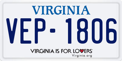 VA license plate VEP1806