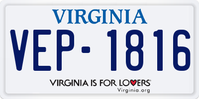 VA license plate VEP1816