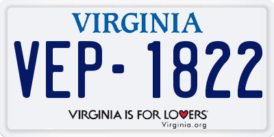 VA license plate VEP1822