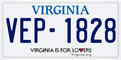 VA license plate VEP1828