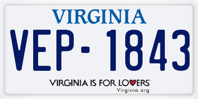 VA license plate VEP1843