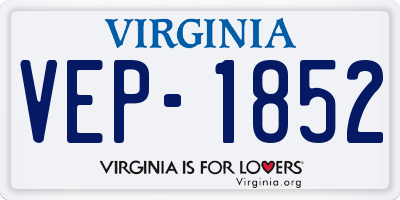 VA license plate VEP1852
