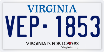 VA license plate VEP1853
