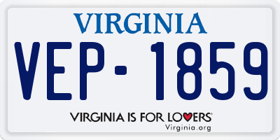 VA license plate VEP1859
