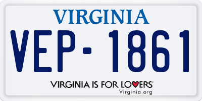 VA license plate VEP1861
