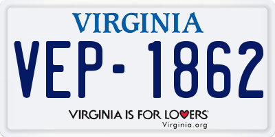 VA license plate VEP1862