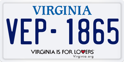 VA license plate VEP1865