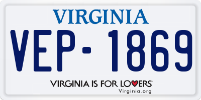 VA license plate VEP1869