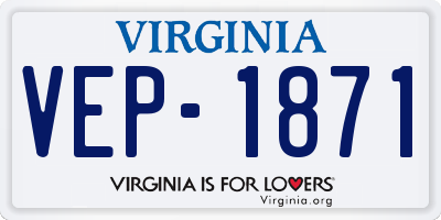 VA license plate VEP1871