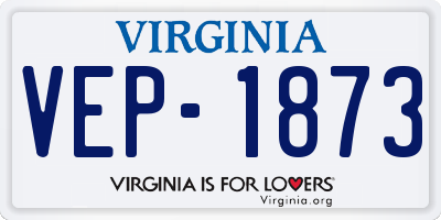 VA license plate VEP1873