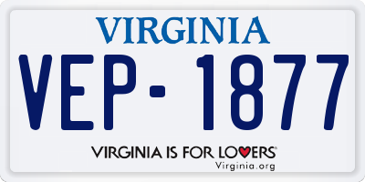VA license plate VEP1877