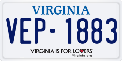 VA license plate VEP1883