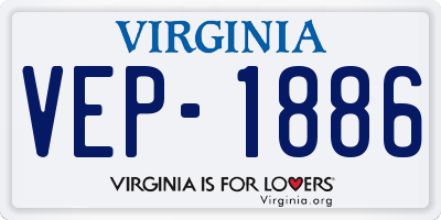 VA license plate VEP1886