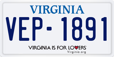 VA license plate VEP1891