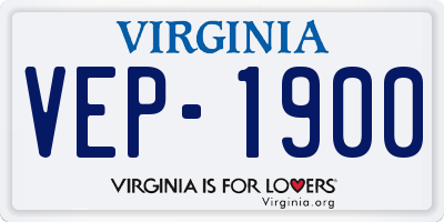 VA license plate VEP1900