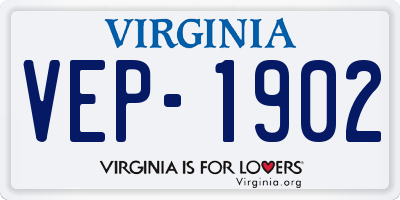 VA license plate VEP1902