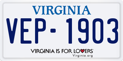 VA license plate VEP1903