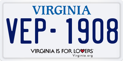 VA license plate VEP1908