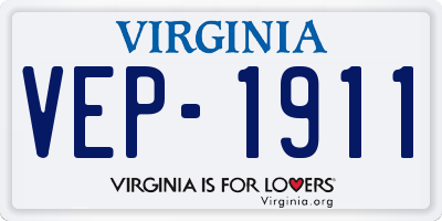 VA license plate VEP1911