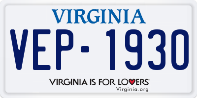 VA license plate VEP1930
