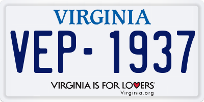 VA license plate VEP1937