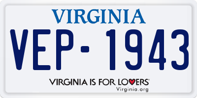VA license plate VEP1943