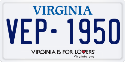 VA license plate VEP1950