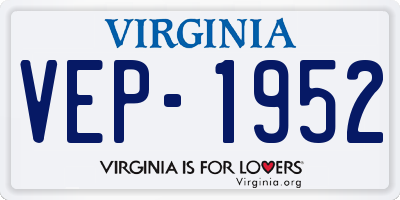 VA license plate VEP1952