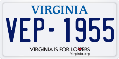 VA license plate VEP1955