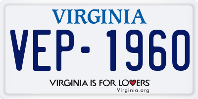 VA license plate VEP1960