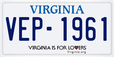 VA license plate VEP1961