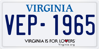 VA license plate VEP1965
