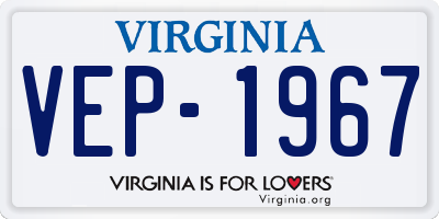 VA license plate VEP1967