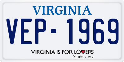 VA license plate VEP1969