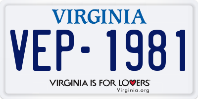 VA license plate VEP1981