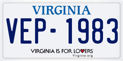 VA license plate VEP1983