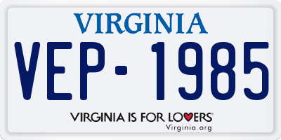 VA license plate VEP1985