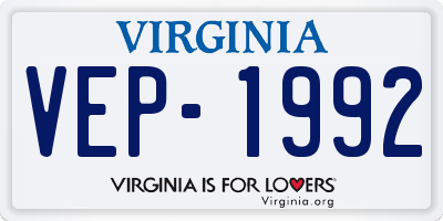 VA license plate VEP1992