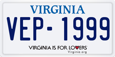 VA license plate VEP1999
