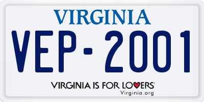 VA license plate VEP2001