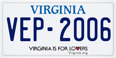 VA license plate VEP2006