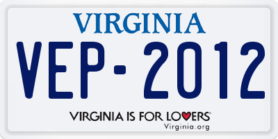 VA license plate VEP2012