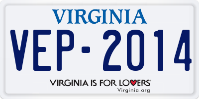 VA license plate VEP2014