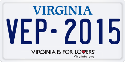 VA license plate VEP2015