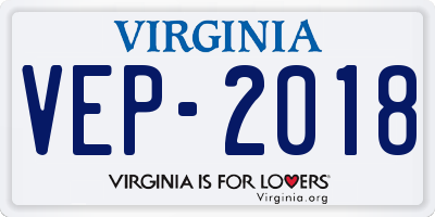 VA license plate VEP2018