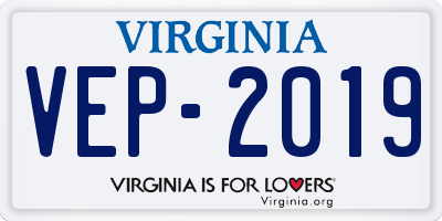 VA license plate VEP2019