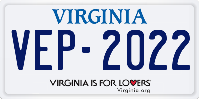 VA license plate VEP2022