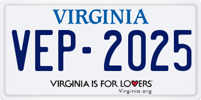 VA license plate VEP2025