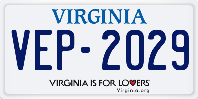 VA license plate VEP2029