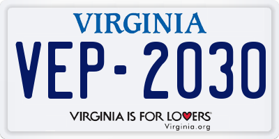 VA license plate VEP2030